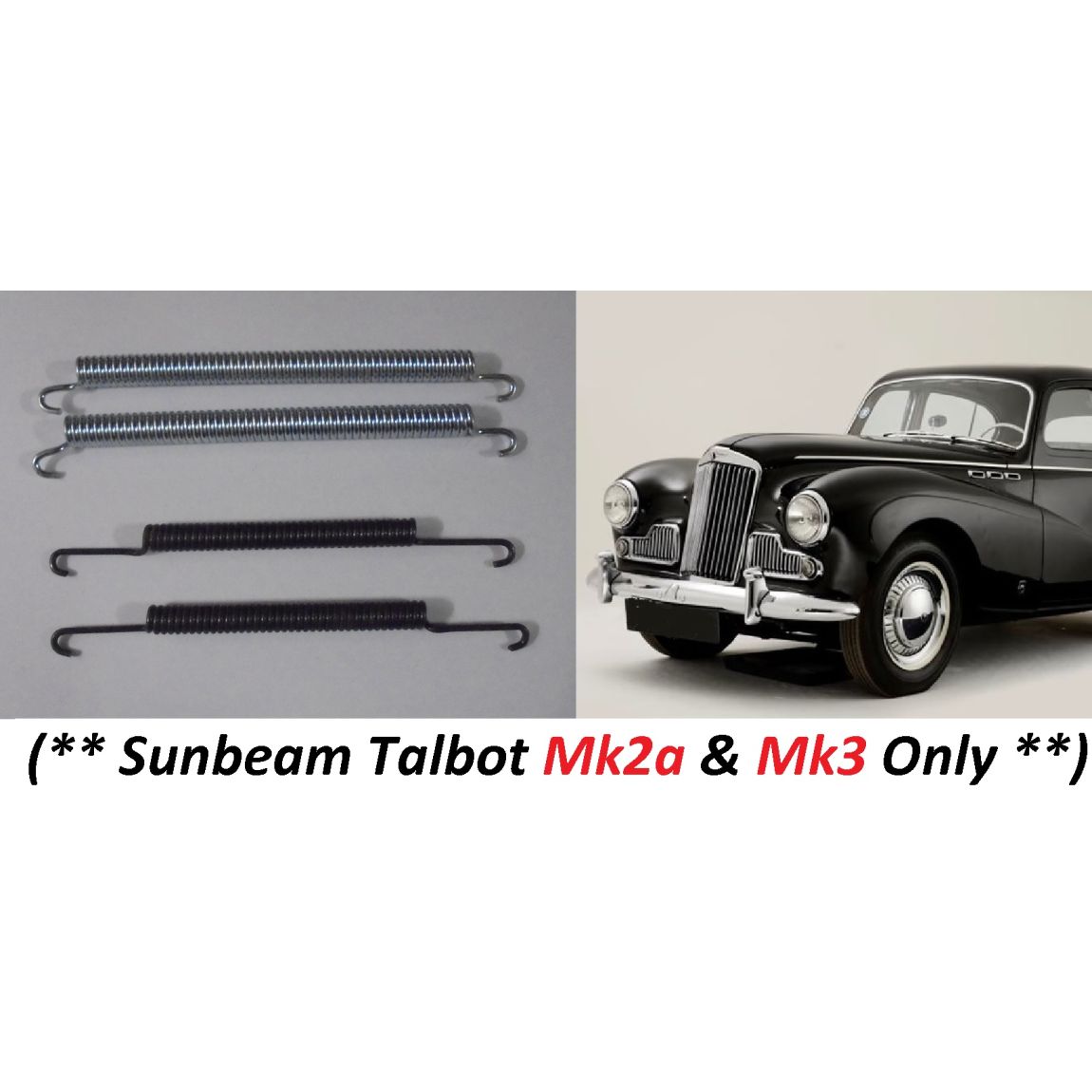 REAR BRAKE SHOE SPRINGS x4 (Sunbeam Talbot 90 {Mk2a & Mk3 Only}) (**From 1952- 57**) 
